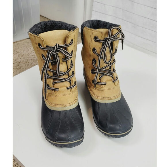 Sorel Slimpack II Lace Up Winter Duck Boots in Tan, sz 8.5 - Picture 1 of 14
